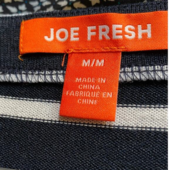 Joe Fresh Women’s Striped Long Sleeve Top Navy White Colorblock Size M - Picture 5 of 6